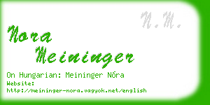 nora meininger business card